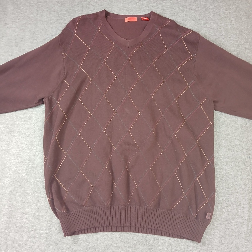 Izod Men's 100% Cotton Size XL Red‎ Geometric Pullover Sweater
